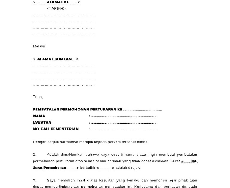 Contoh Surat Rasmi Pertukaran Alamat Syarikat - Beli Pab