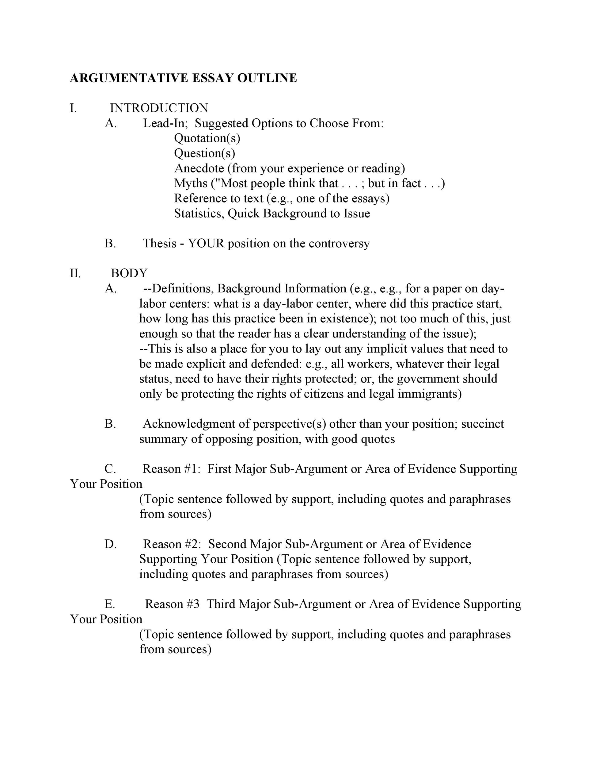 Argumentative essay first draft, evidence, and analysis. Argumentative Essay Outline Format An Argumentative Essay Outline