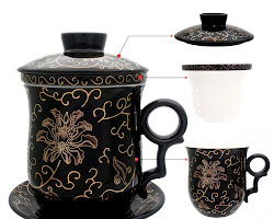 Tea cups with infusers tea set