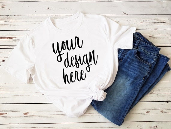 Download Free White T-Shirt Mockup Clothing Flay Lay Unisex Short ...