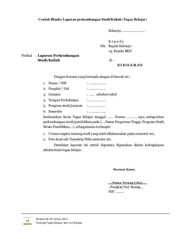 Contoh Surat Izin Belajar - Contoh Main