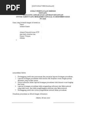Contoh Surat Laporan Keuangan Perusahaan - Seputar Laporan