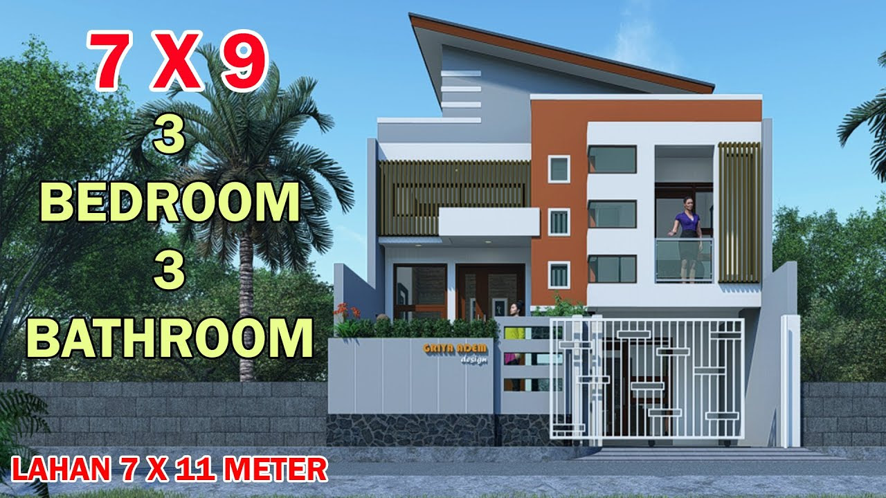 Desain Rumah  Ukuran  6x14  3 Kamar Tidur Sekitar Rumah 