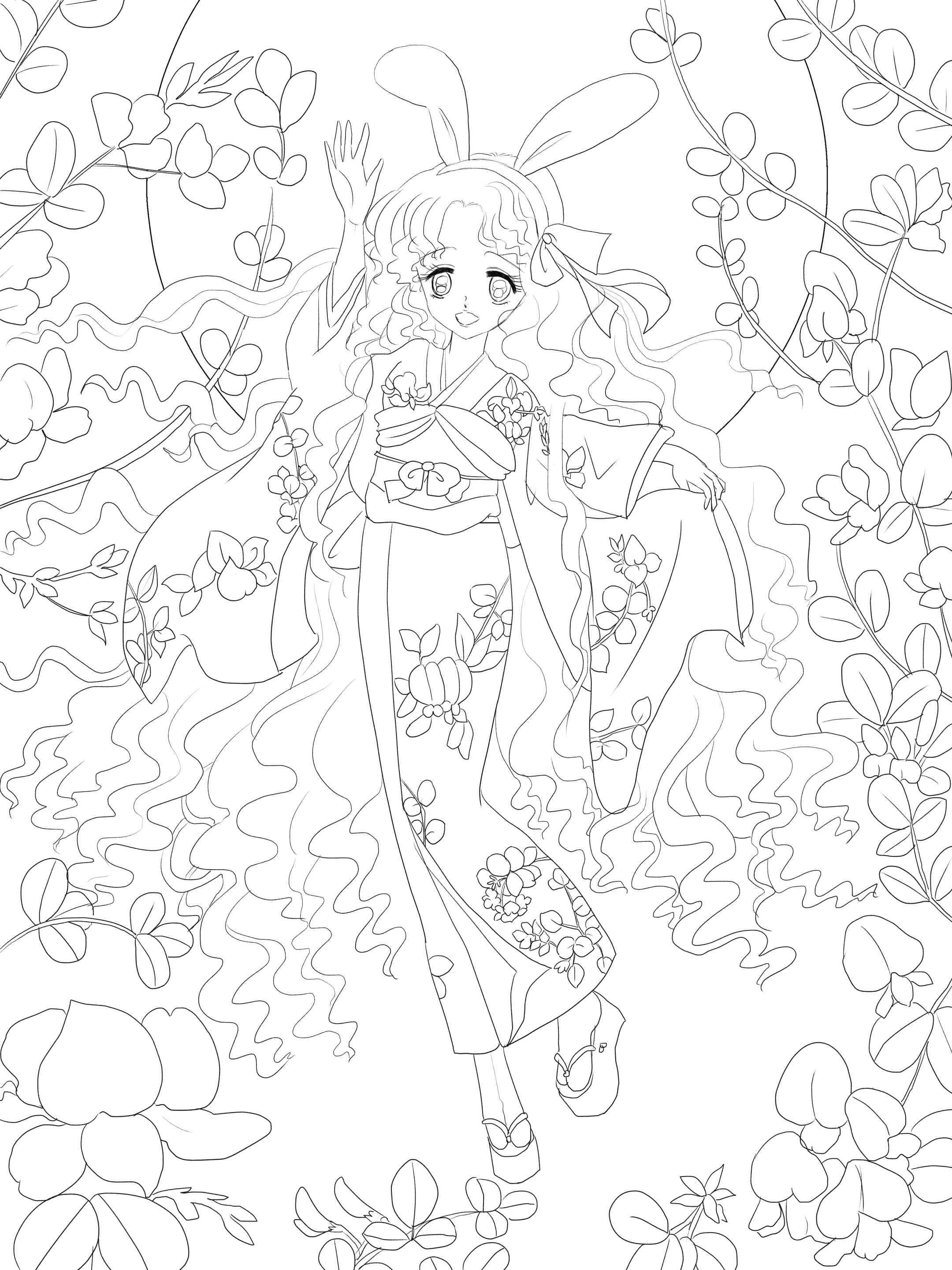 75 ゆめ かわ 線画 女の子 無料イラスト集