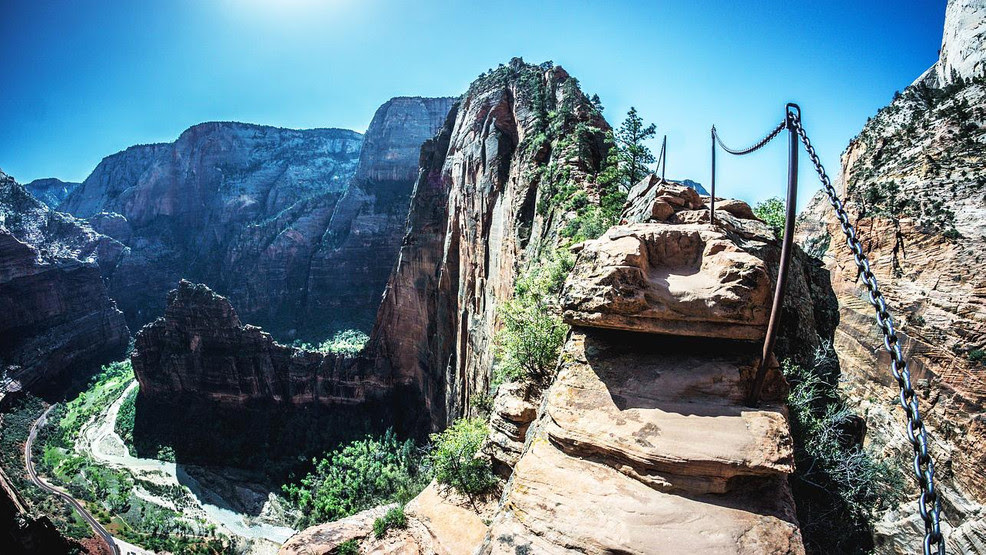 The winding trail leads a hiker out of the zion canyon and up the canyon rim to the famed. Man Found Dead At Zion National Park Below Angel S Landing Hiking Trail Kjzz