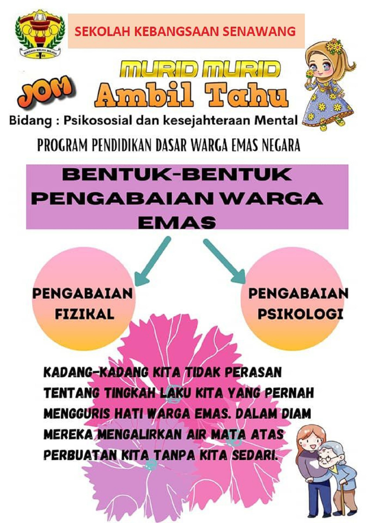 Untuk melaksanakan dasar ini kaedah berkaitan adalah digunakan semasa sihat warga emas ini amatlah diperlukan dalam memberi tunjuk ajar dalam menjalani kehidupan berkerjaya mahupun bermasyarakat dan juga. Warga Emas