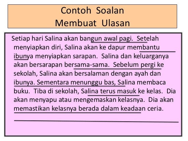 Soalan Amalan Bahasa Melayu Kelas Peralihan - Contoh Su