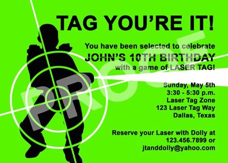 Free Laser Tag Clip Party Invitations 10