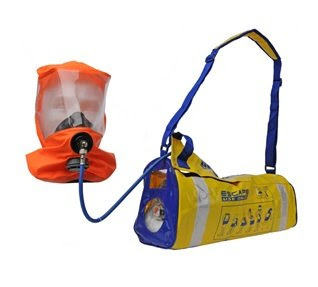 Simply unlatch the case, pull out the unit, and insert the mouthpiece and nose clip. Emergency Escape Breathing Device Eebd