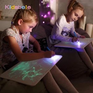  Magic Luminous Kids Drawing Toys Educational Tablet Draw In Dark Light 