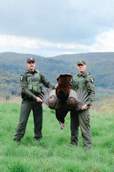 Two ECOs holding illegally taken turkey