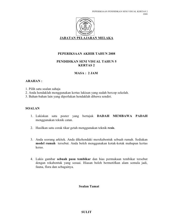 Contoh Soalan Psv Tahun 4 Kssr - Wall Pressss