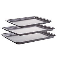 Tasty 3 piece cookie sheet set with 4 cookie cutters