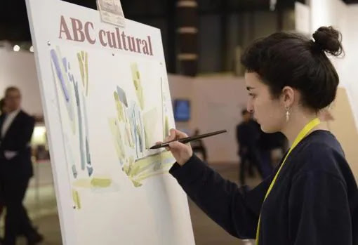 Blanca Gracia en el estand de ABC Cultural en ARCO en 2016