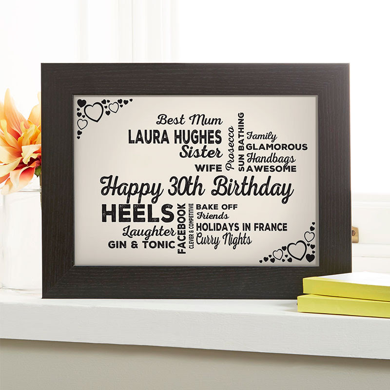 There are plenty of good 30th birthday gifts for a woman depending on your budget. Personalized 30th Birthday Presents For Her Custom Word Art Picture