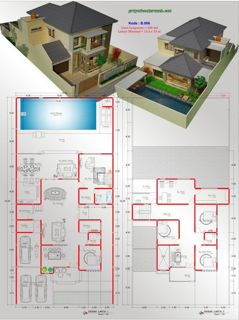 Gambar Desain  Rumah  Minimalis  2  Lantai  Ada  Kolam  Renan 