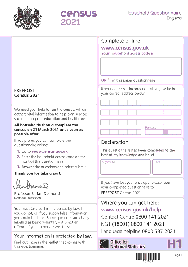 Use a check mark to point the choice where required. The Census England Regulations 2020 No 560