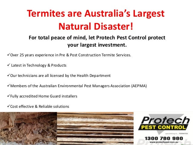 Generally, termite control will involve Termite Pest Control April 2017