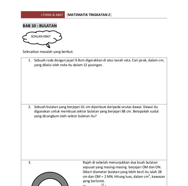 Soalan Matematik Lokus - Kuora v