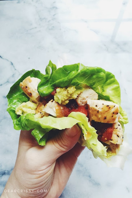 Clean Eating Lettuce Wraps with Chicken and Avocado