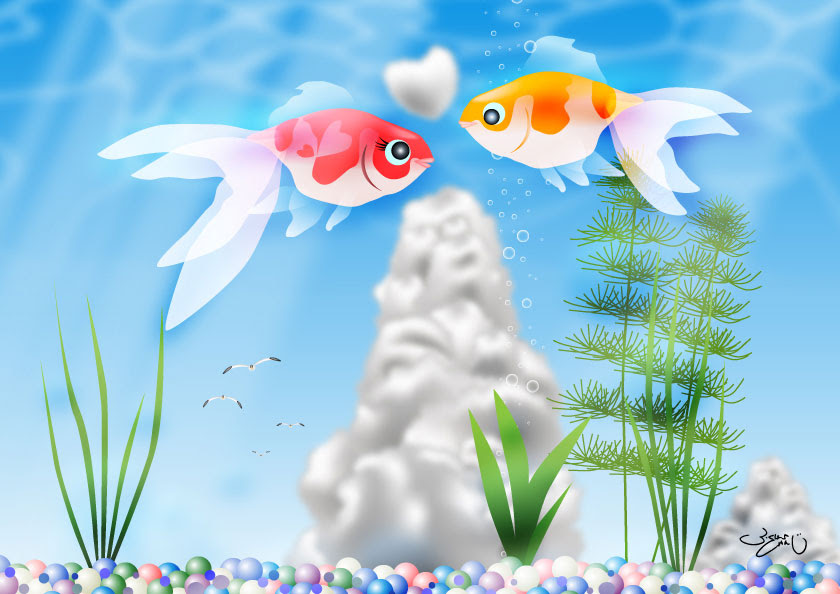 美しい花の画像 これまでで最高のイラスト 金魚 水槽