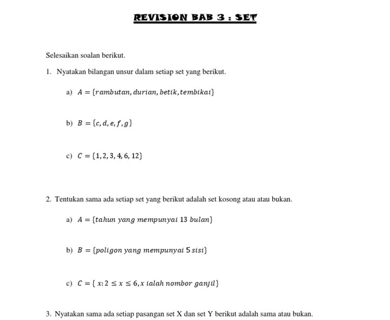 Soalan Ulangkaji Matematik Tingkatan 4 - Terengganu n
