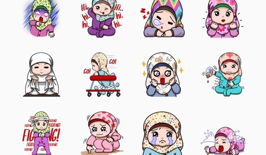 Stiker Wa Kartun Muslimah / 110 Ide Stiker Muslimah Stiker Gambar Lucu