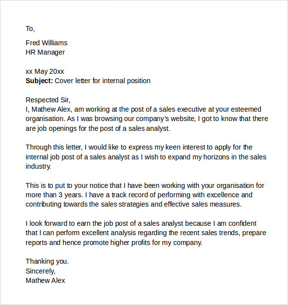 Mar 12, 2021 · when applying for internal positions and promotions, making a strong case can help you secure the job. Cover Letter Examples For Internal Job Posting Job Retro