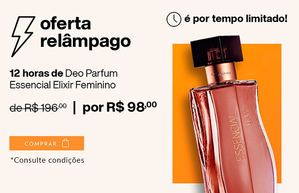 Oferta Relâmpago: 12 horas de Deo Parfum Essencial Elixir Feminino