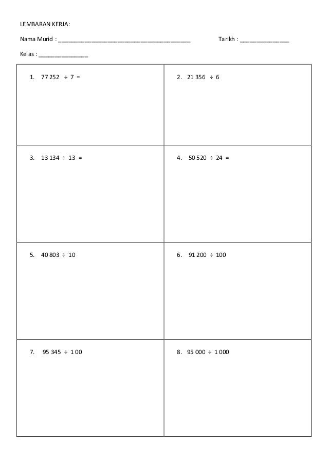 Contoh Soalan Bahagi Darjah 3 - Corned Wall
