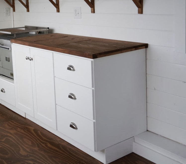 He has had them in his shop for 15 years, so i'd say yes you can. Tiny House Kitchen Cabinet Base Plan Ana White