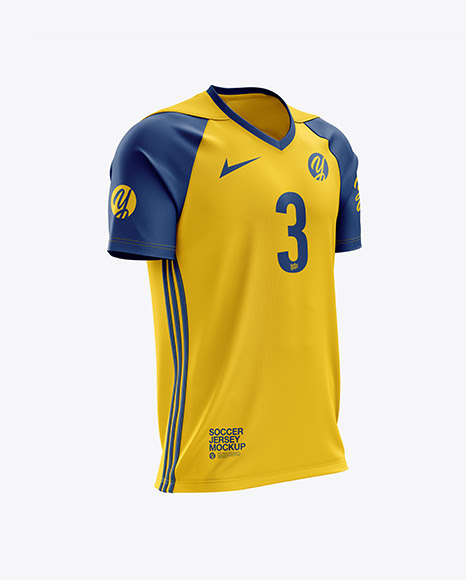 Download Mens Soccer Jersey (Half Side View) Jersey Mockup PSD File ...