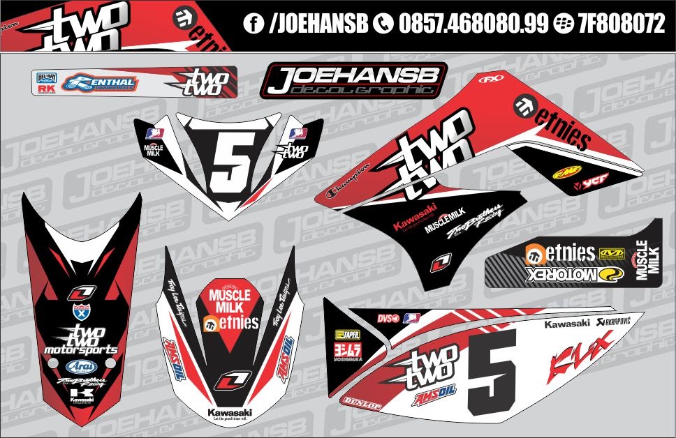 Jual Decal Motor  Stiker  klx  150cc TWO TWO Team