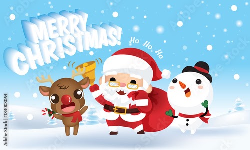 Download Cute Animated Cartoon Vector Merry Christmas Santa Claus ...