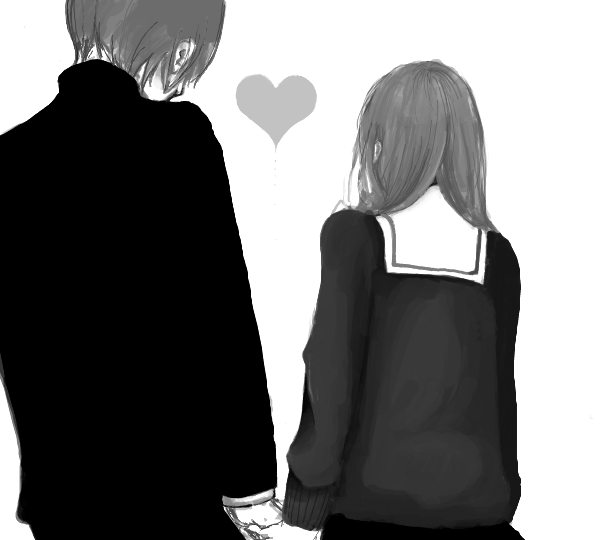 Anime Girl And Boy In Love School