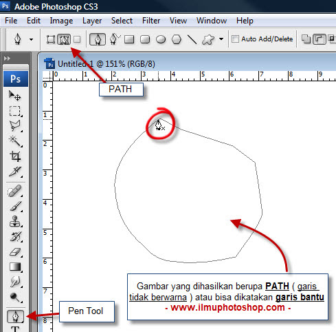 cara menggunakan pen tool pada photoshop cs3