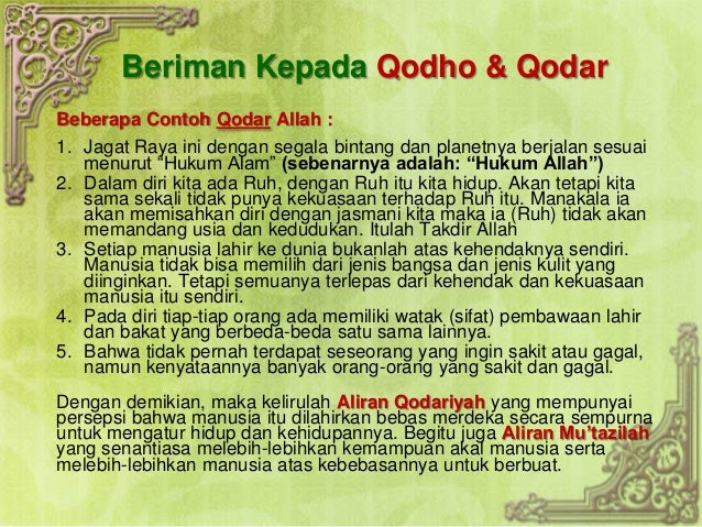 Contoh Gambar Qodho Dan Qodar - Women's Day