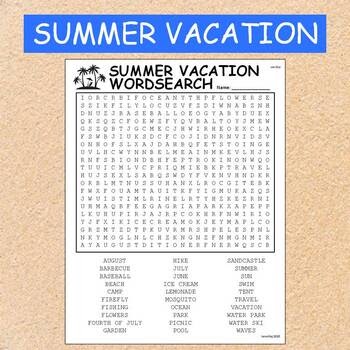100 summer vacation words answer key http www