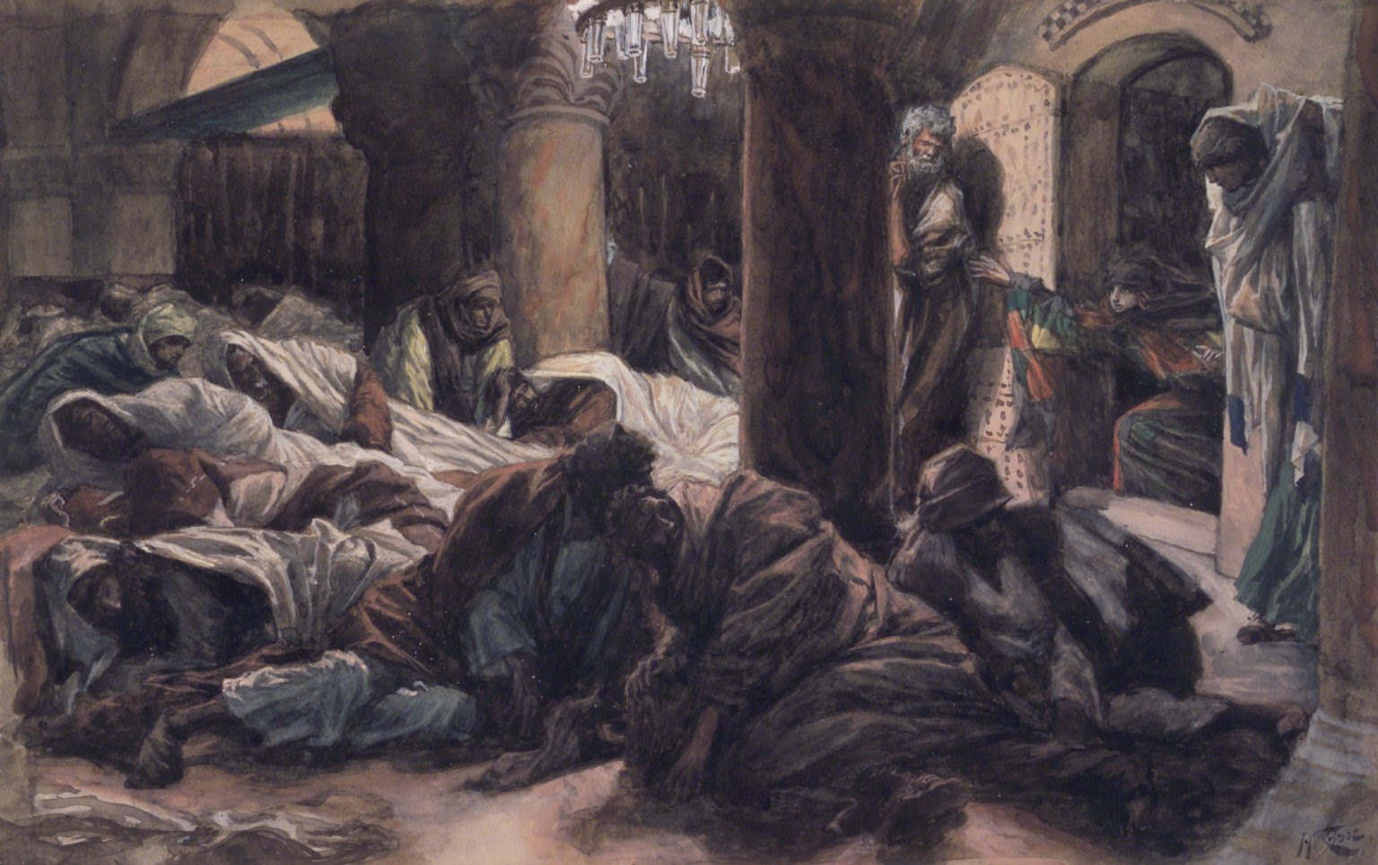 Mary Magdalene bursts into the room where Jesus' disciples are sleeping