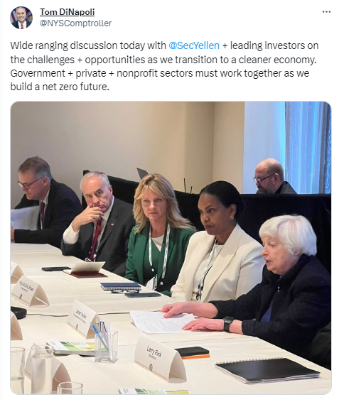 Comptroller Tweet about discussion with Secretary Yellen
