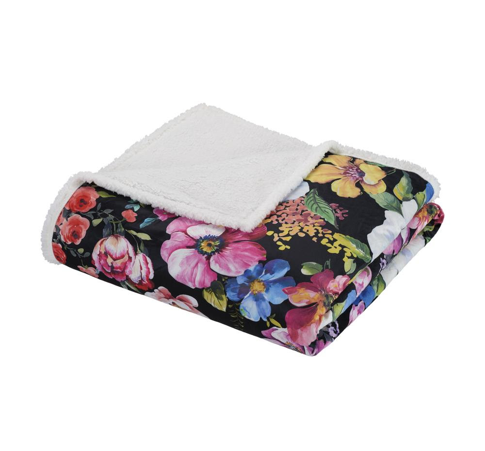 Cosmic Comfort Mia Black Fleece Throw In The Blankets Throws Department At Lowes Com