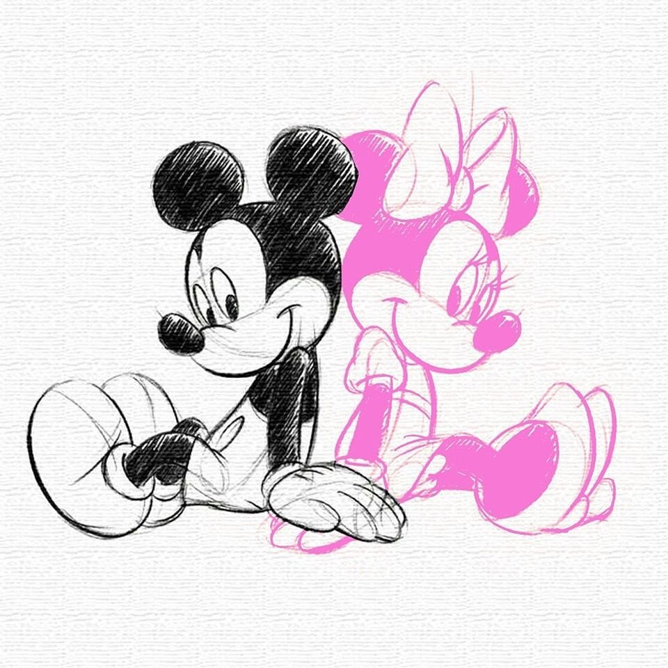 無料ダウンロード かわいい キス ミッキー ミニー イラスト
