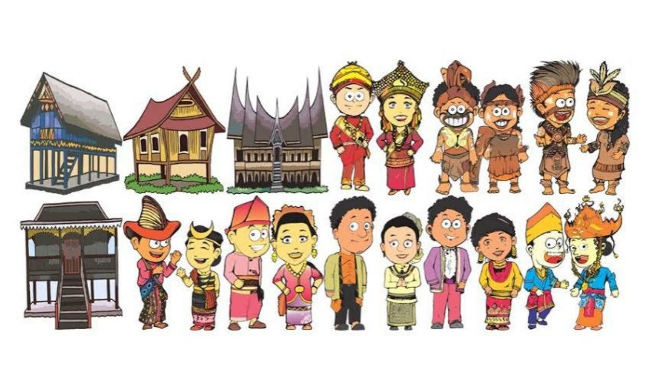 31 Gambar Kartun Orang Memakai Baju Adat Gambar Ipin