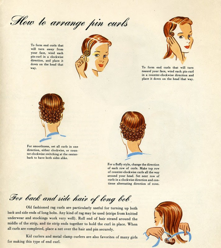 Finish off your bangs by wetting thoroughly and rolling to the hairline. Curly 1940s Hair Easy Photo Tutorial For A Vintage 40s Hairstyle