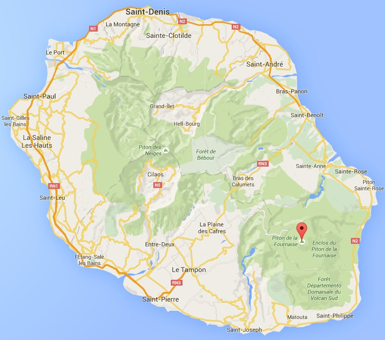 Volcan Piton De La Fournaise Carte Du Monde Reunion Tourism