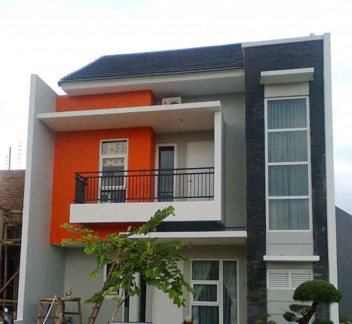 Model Rumah Tampak Depan Rumah Minimalis 2 Lantai Type 36 