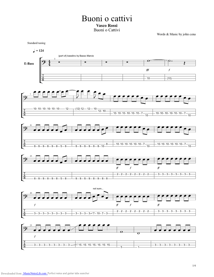 Buoni O Cattivi Guitar Pro Tab By Vasco Rossi Musicnoteslib Com
