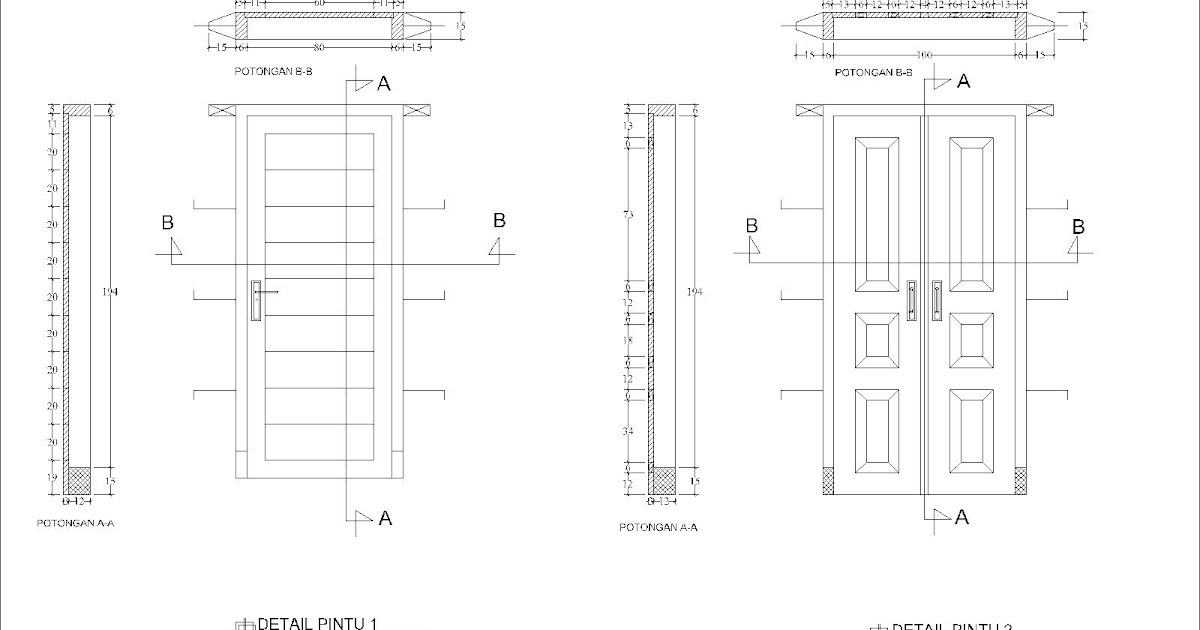 Ide 30 Detail Pintu  Kaca Aluminium  Dwg 