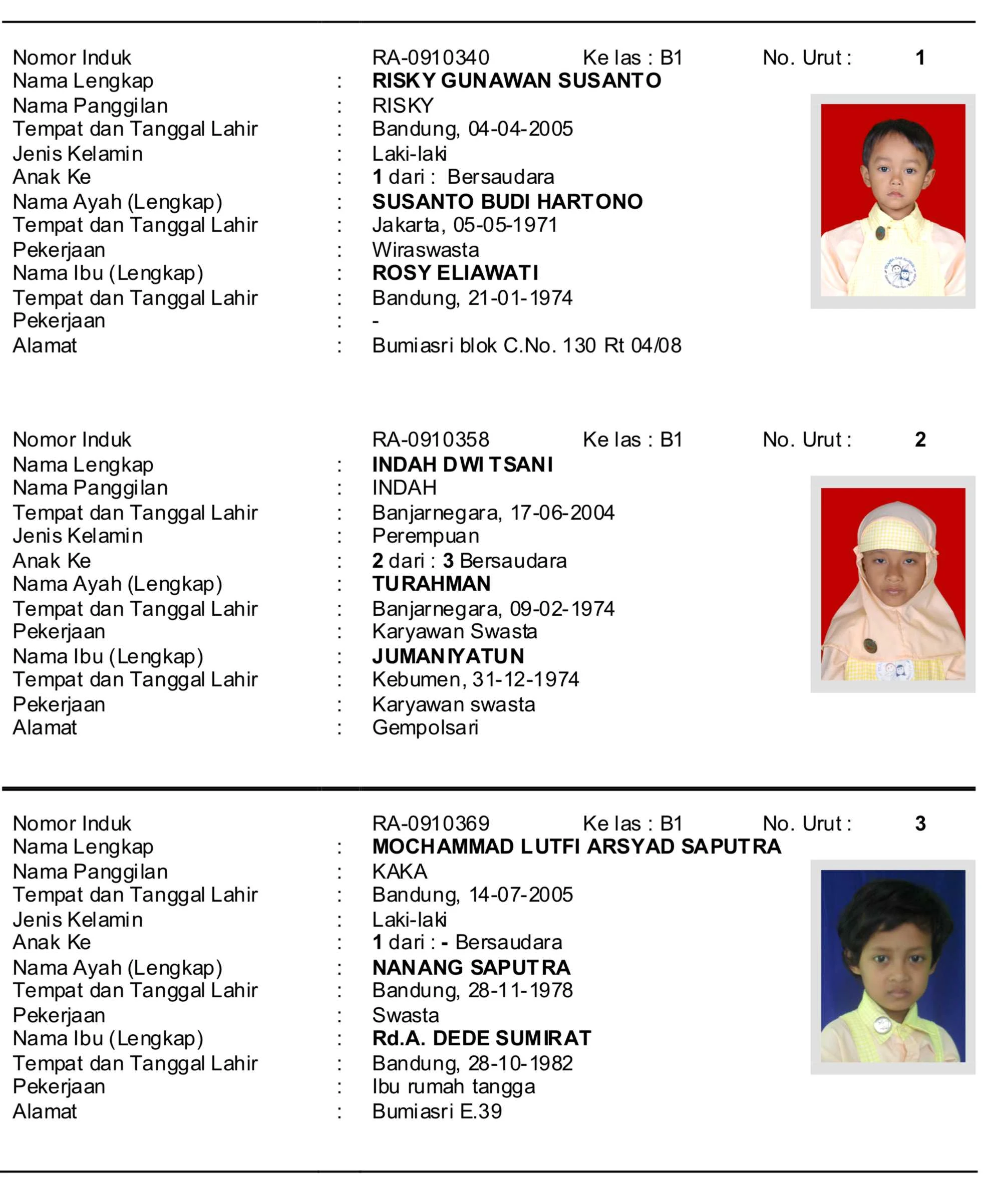 Contoh Biodata Murid Linus - Contoh Yes