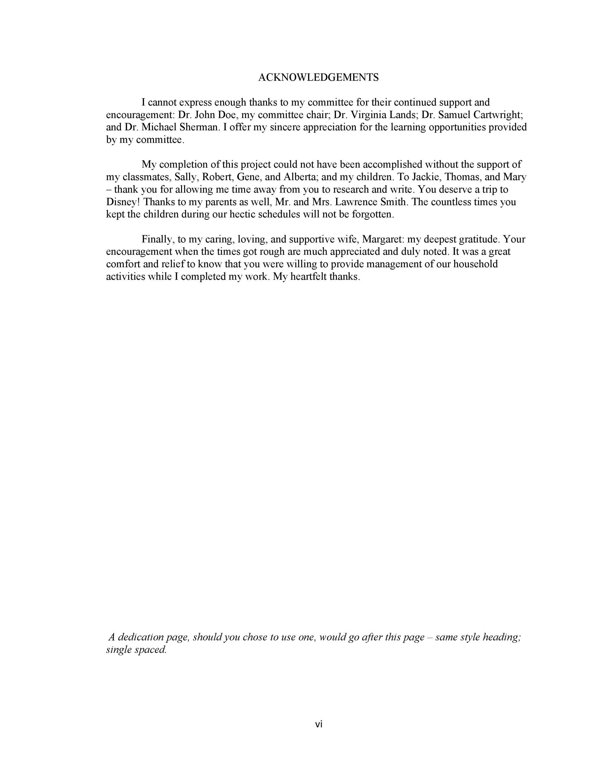 writing a dissertation acknowledgements